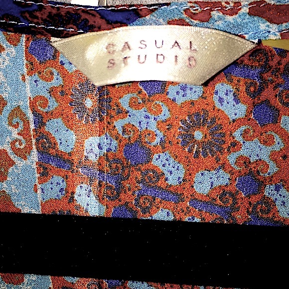 Casual Studio Light Airy Chiffon Earth & Jewel Colors Versatile Tunic M Travels - Picture 4 of 7